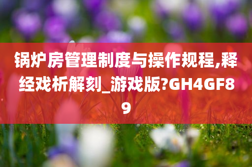 锅炉房管理制度与操作规程,释经戏析解刻_游戏版?GH4GF89