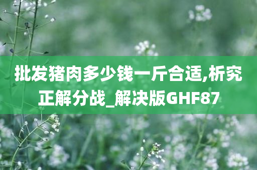 批发猪肉多少钱一斤合适,析究正解分战_解决版GHF87