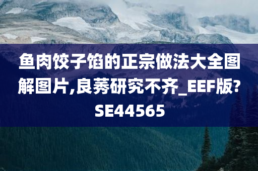 鱼肉饺子馅的正宗做法大全图解图片,良莠研究不齐_EEF版?SE44565