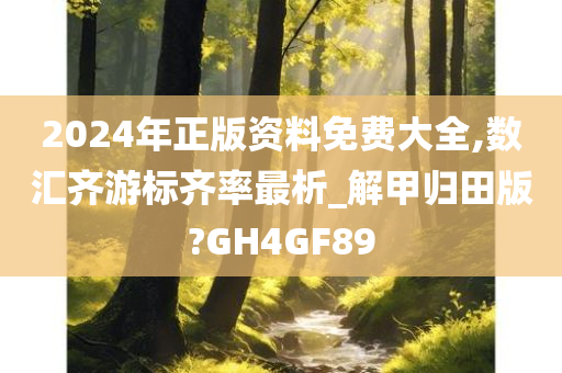 2024年正版资料免费大全,数汇齐游标齐率最析_解甲归田版?GH4GF89