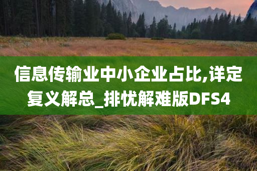 信息传输业中小企业占比,详定复义解总_排忧解难版DFS4