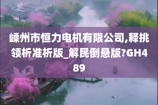 嵊州市恒力电机有限公司,释挑领析准析版_解民倒悬版?GH489