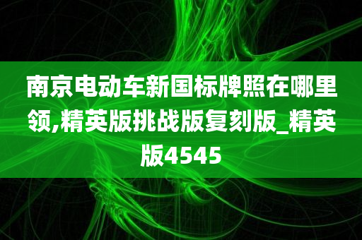 南京电动车新国标牌照在哪里领,精英版挑战版复刻版_精英版4545