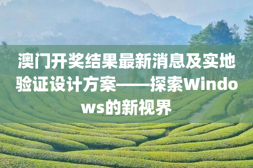 澳门开奖结果最新消息及实地验证设计方案——探索Windows的新视界