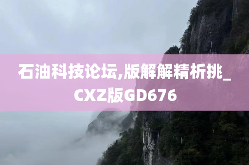 石油科技论坛,版解解精析挑_CXZ版GD676