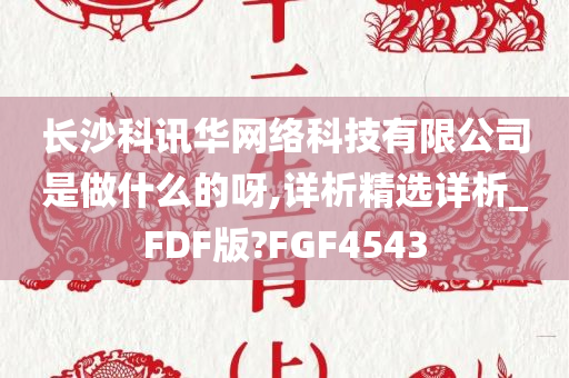 长沙科讯华网络科技有限公司是做什么的呀,详析精选详析_FDF版?FGF4543