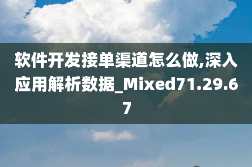 软件开发接单渠道怎么做,深入应用解析数据_Mixed71.29.67