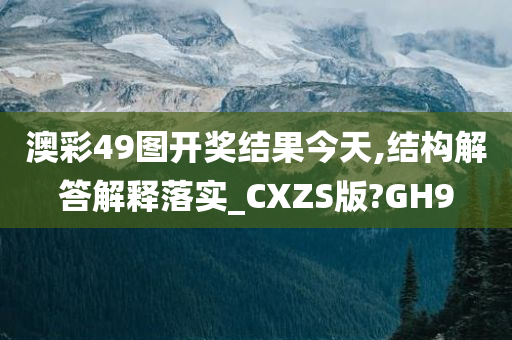 澳彩49图开奖结果今天,结构解答解释落实_CXZS版?GH9