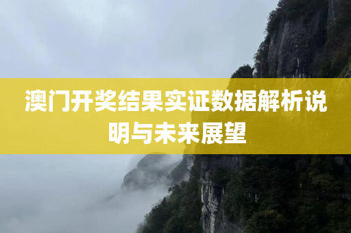 澳门开奖结果实证数据解析说明与未来展望