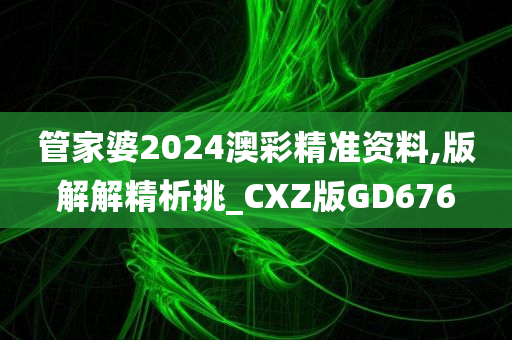 管家婆2024澳彩精准资料,版解解精析挑_CXZ版GD676