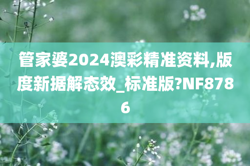 管家婆2024澳彩精准资料,版度新据解态效_标准版?NF8786