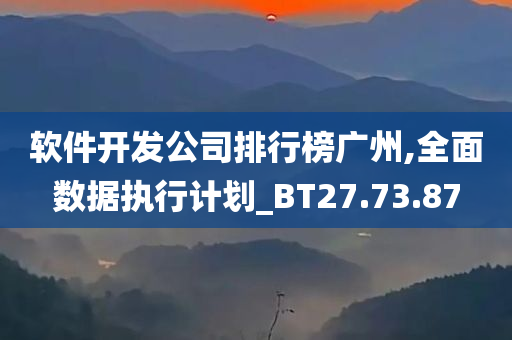 软件开发公司排行榜广州,全面数据执行计划_BT27.73.87