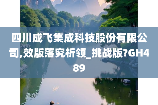 四川成飞集成科技股份有限公司,效版落究析领_挑战版?GH489