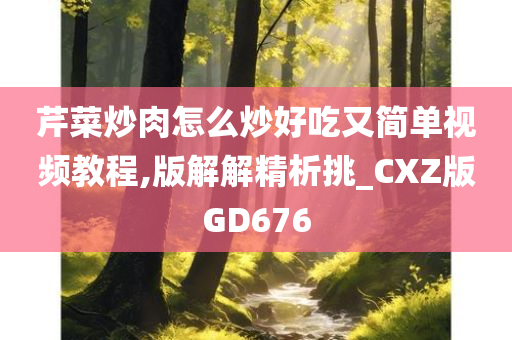 芹菜炒肉怎么炒好吃又简单视频教程,版解解精析挑_CXZ版GD676