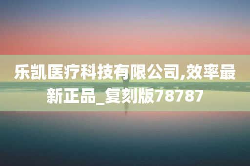 乐凯医疗科技有限公司,效率最新正品_复刻版78787