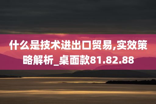 什么是技术进出口贸易,实效策略解析_桌面款81.82.88