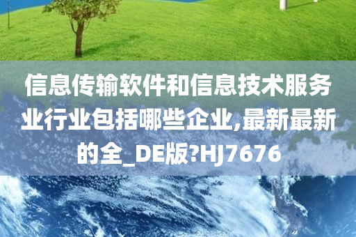 信息传输软件和信息技术服务业行业包括哪些企业,最新最新的全_DE版?HJ7676