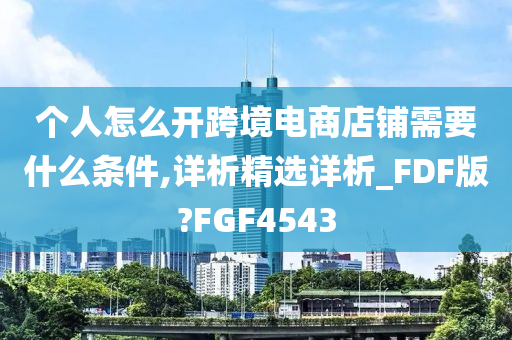 个人怎么开跨境电商店铺需要什么条件,详析精选详析_FDF版?FGF4543