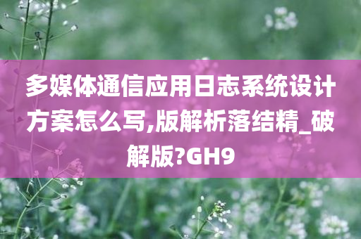 多媒体通信应用日志系统设计方案怎么写,版解析落结精_破解版?GH9