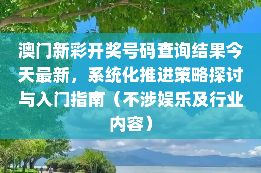 澳门新彩开奖号码查询结果今天最新，系统化推进策略探讨与入门指南（不涉娱乐及行业内容）