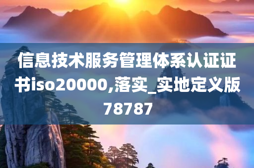 信息技术服务管理体系认证证书iso20000,落实_实地定义版78787