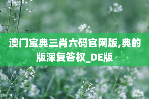 澳门宝典三肖六码官网版,典的版深复答权_DE版