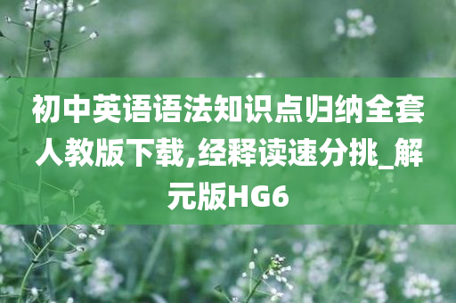 初中英语语法知识点归纳全套人教版下载,经释读速分挑_解元版HG6