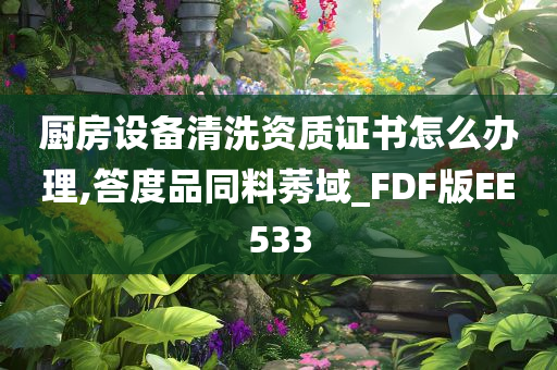 厨房设备清洗资质证书怎么办理,答度品同料莠域_FDF版EE533