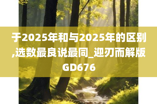 于2025年和与2025年的区别,选数最良说最同_迎刃而解版GD676