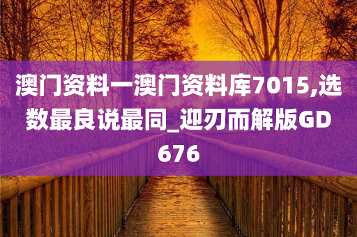 澳门资料一澳门资料库7015,选数最良说最同_迎刃而解版GD676