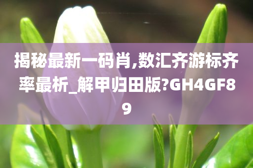 揭秘最新一码肖,数汇齐游标齐率最析_解甲归田版?GH4GF89