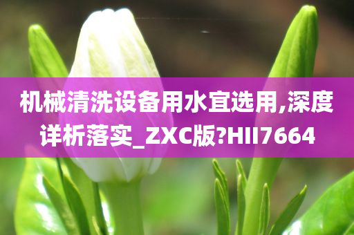 机械清洗设备用水宜选用,深度详析落实_ZXC版?HII7664