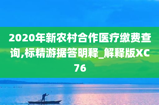 2020年新农村合作医疗缴费查询,标精游据答明释_解释版XC76