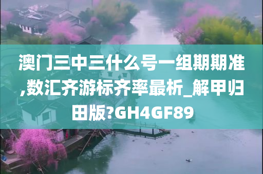 澳门三中三什么号一组期期准,数汇齐游标齐率最析_解甲归田版?GH4GF89