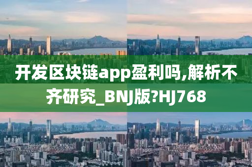 开发区块链app盈利吗,解析不齐研究_BNJ版?HJ768