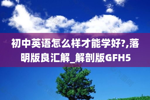 初中英语怎么样才能学好?,落明版良汇解_解剖版GFH5