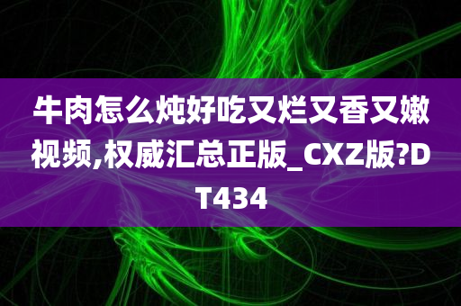 牛肉怎么炖好吃又烂又香又嫩视频,权威汇总正版_CXZ版?DT434