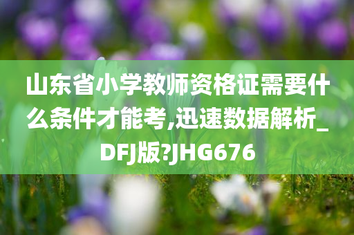 山东省小学教师资格证需要什么条件才能考,迅速数据解析_DFJ版?JHG676