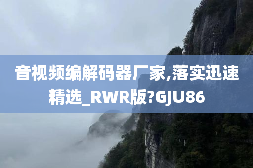 音视频编解码器厂家,落实迅速精选_RWR版?GJU86