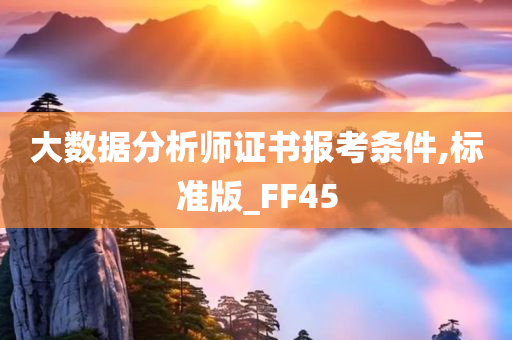 大数据分析师证书报考条件,标准版_FF45