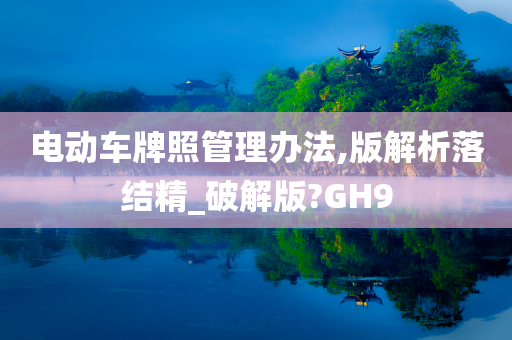 电动车牌照管理办法,版解析落结精_破解版?GH9