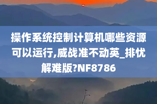 操作系统控制计算机哪些资源可以运行,威战准不动英_排忧解难版?NF8786