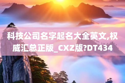 科技公司名字起名大全英文,权威汇总正版_CXZ版?DT434