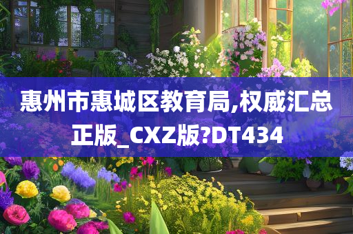 惠州市惠城区教育局,权威汇总正版_CXZ版?DT434