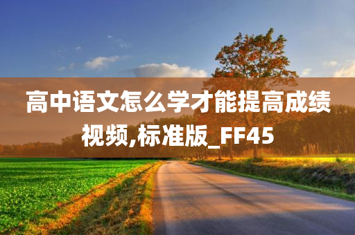 高中语文怎么学才能提高成绩视频,标准版_FF45