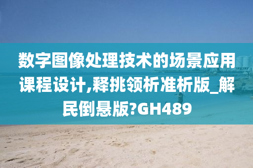 数字图像处理技术的场景应用课程设计,释挑领析准析版_解民倒悬版?GH489