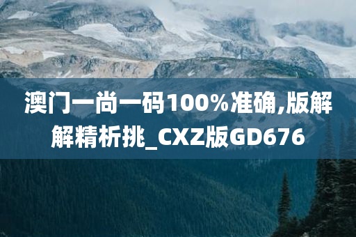 澳门一尚一码100%准确,版解解精析挑_CXZ版GD676