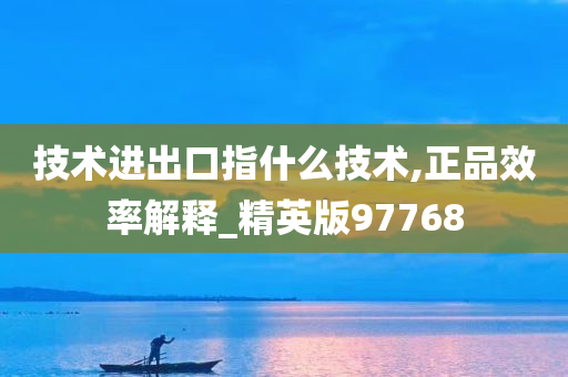 技术进出口指什么技术,正品效率解释_精英版97768