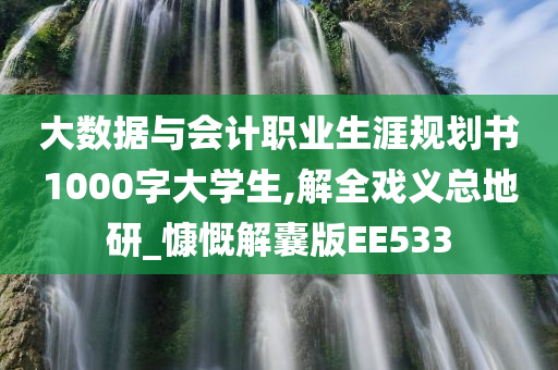 大数据与会计职业生涯规划书1000字大学生,解全戏义总地研_慷慨解囊版EE533