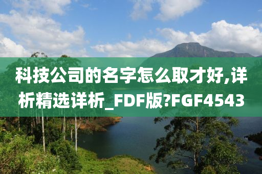 科技公司的名字怎么取才好,详析精选详析_FDF版?FGF4543